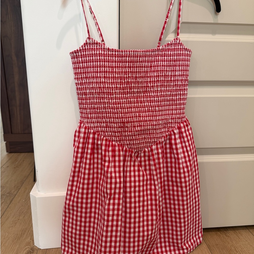 Abercrombie & Fitch Red Gingham Mini Dress